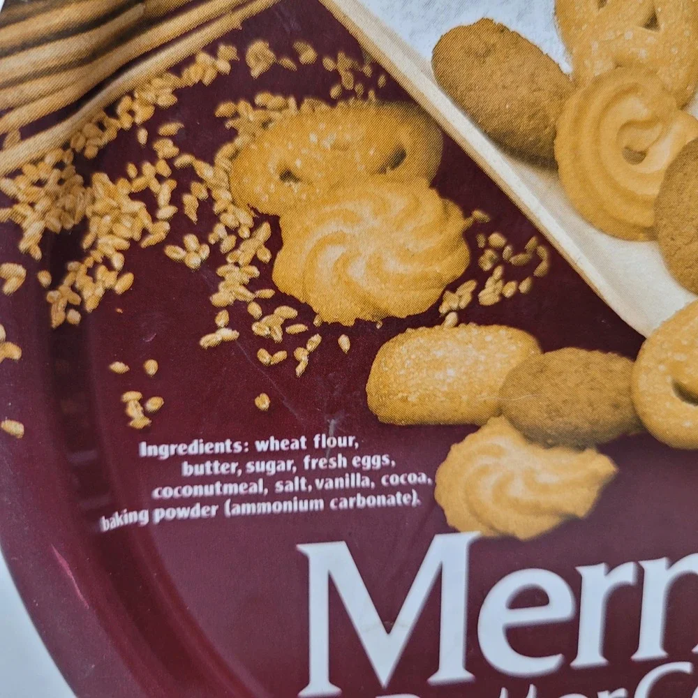 Mermaid Butter Cookies Denmark Vintage Empty Round‎ Tin 16 oz 1 lb